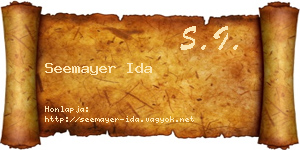 Seemayer Ida névjegykártya